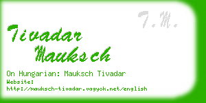 tivadar mauksch business card